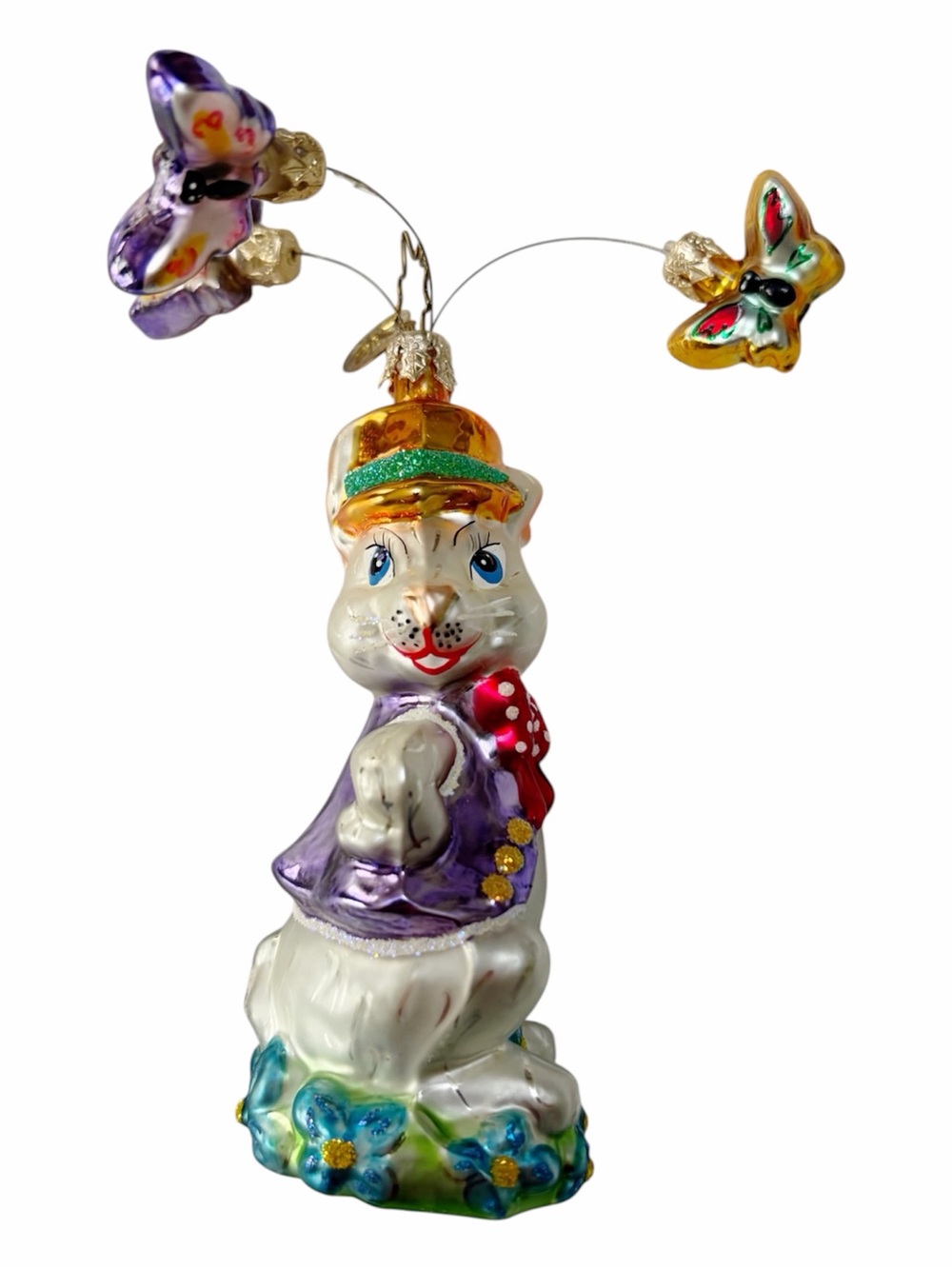Christopher Radko | Vintage Easter Bunny with Butterflies Ornament with Box